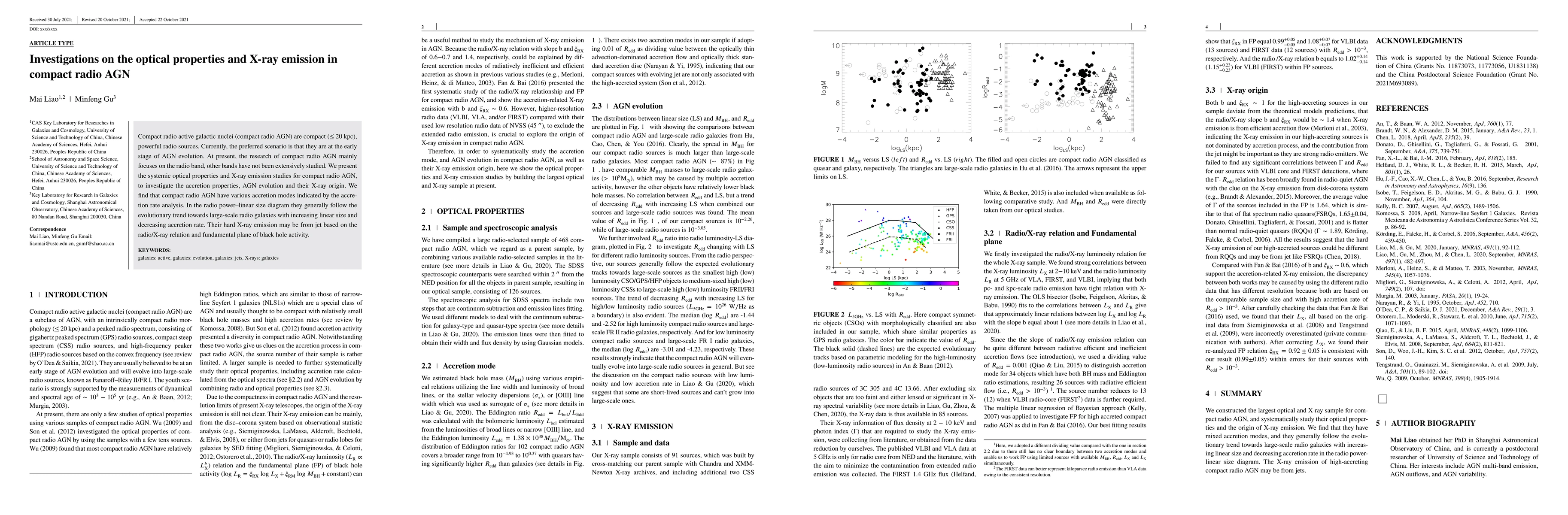 Thumbnail for Investigations on the optical properties and X-ray emission in compact
  radio AGN
