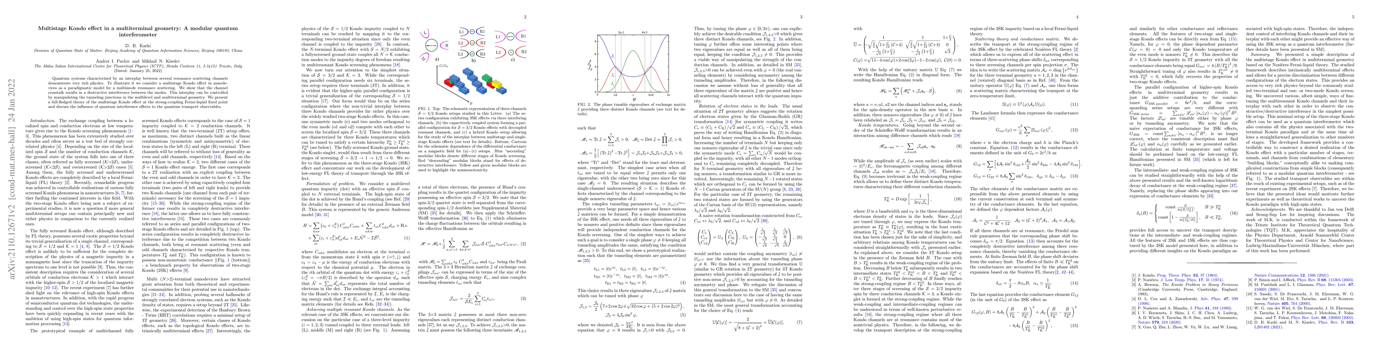 Thumbnail for Multistage Kondo effect in a multiterminal geometry: A modular quantum
  interferometer