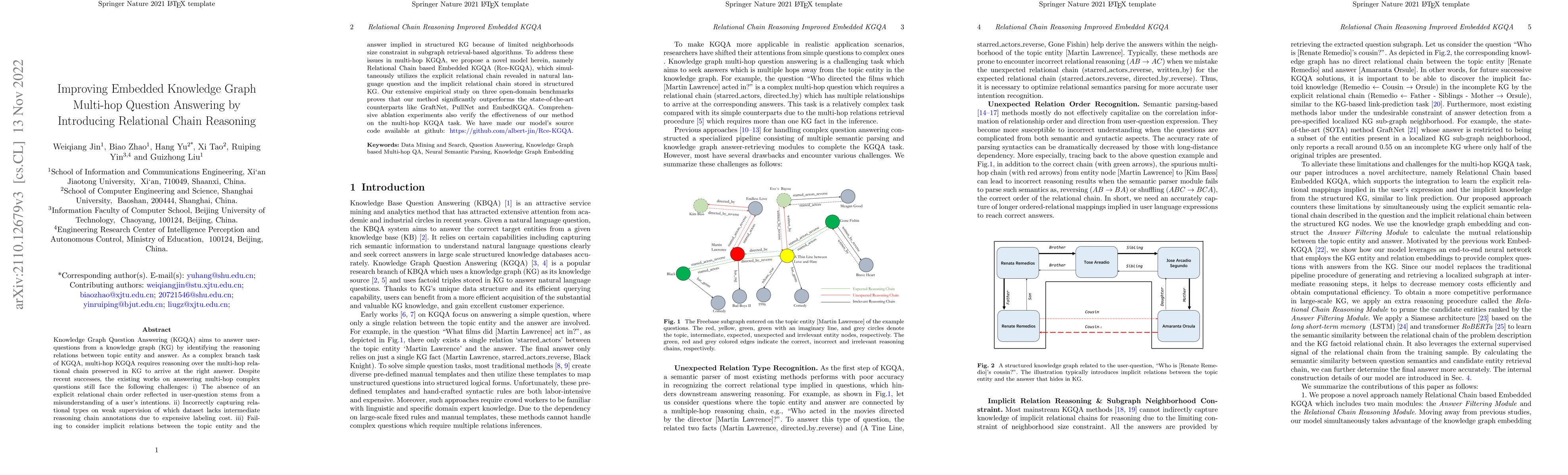 Thumbnail for Improving Embedded Knowledge Graph Multi-hop Question Answering by
  introducing Relational Chain Reasoning