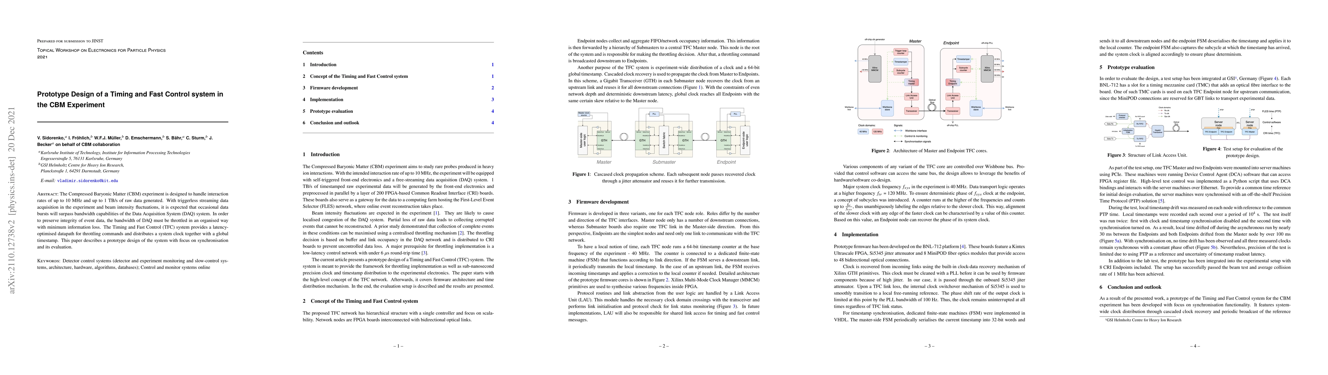 Thumbnail for Prototype Design of a Timing and Fast Control system in the CBM
  Experiment