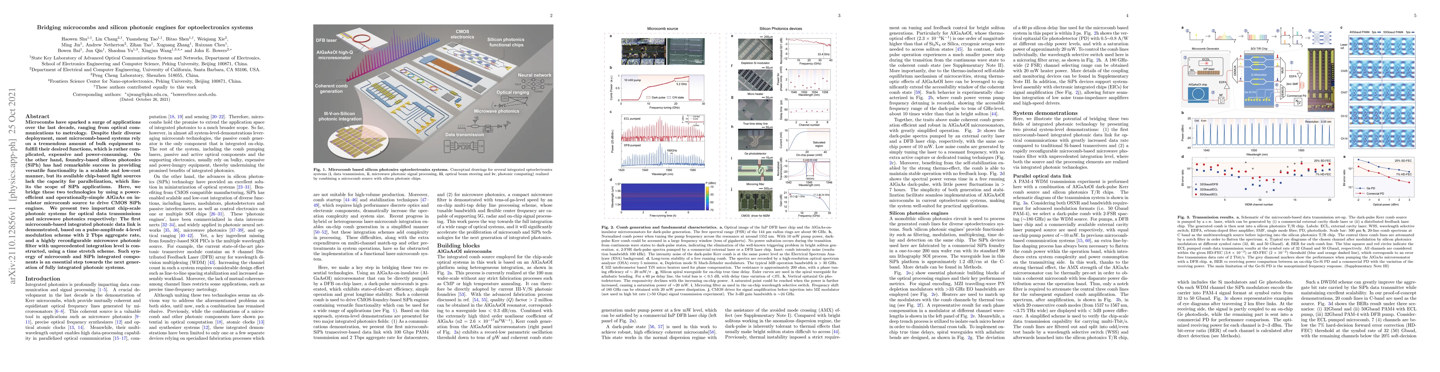 Thumbnail for Bridging microcombs and silicon photonic engines for optoelectronics
  systems