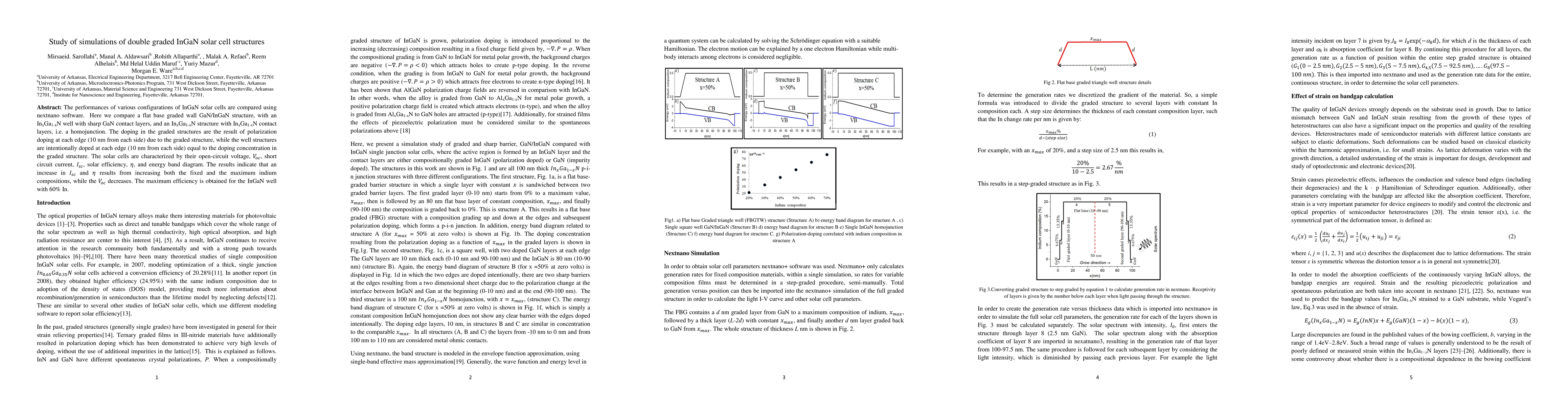 Thumbnail for Study of simulations of double graded InGaN solar cell structures