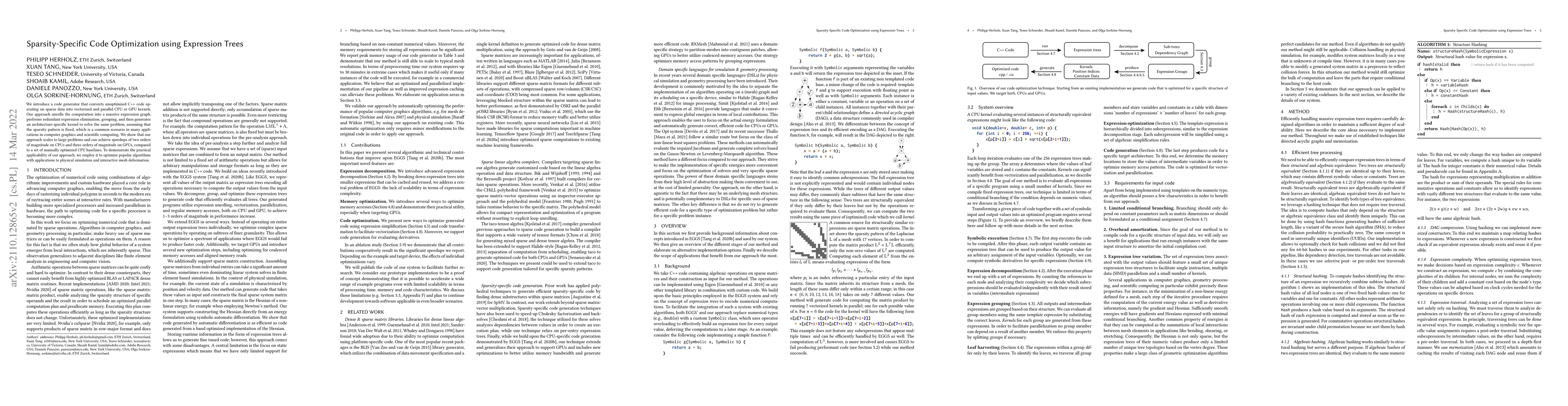 Thumbnail for Sparsity-Specific Code Optimization using Expression Trees