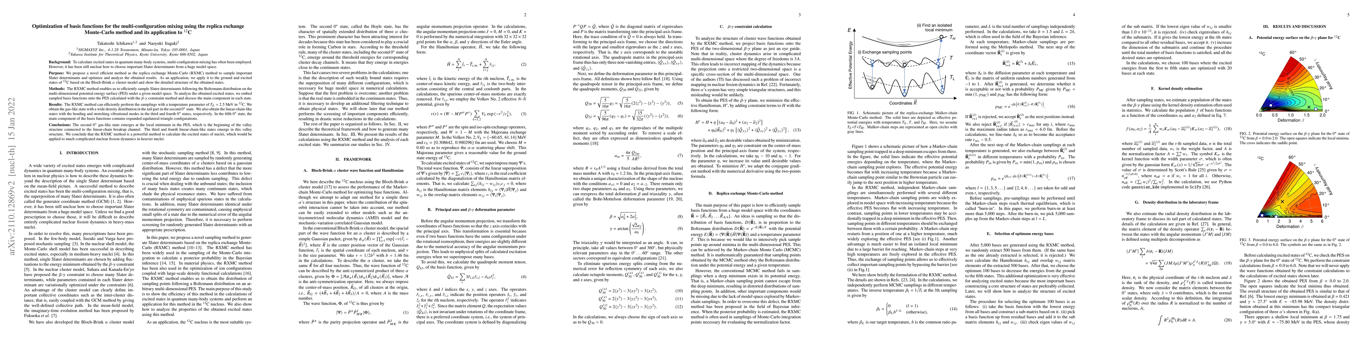 Thumbnail for Optimization of basis functions for the multi-configuration mixing using
  the Replica Exchange Monte-Carlo method and its application to $^{12}$C