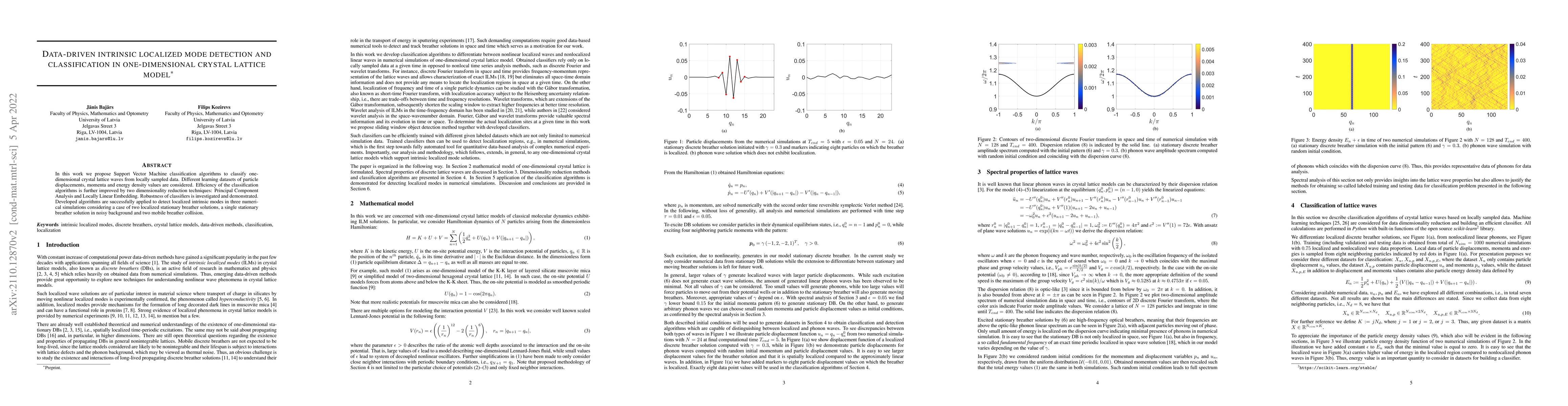 Thumbnail for Data-driven intrinsic localized mode detection and classification in
  one-dimensional crystal lattice model