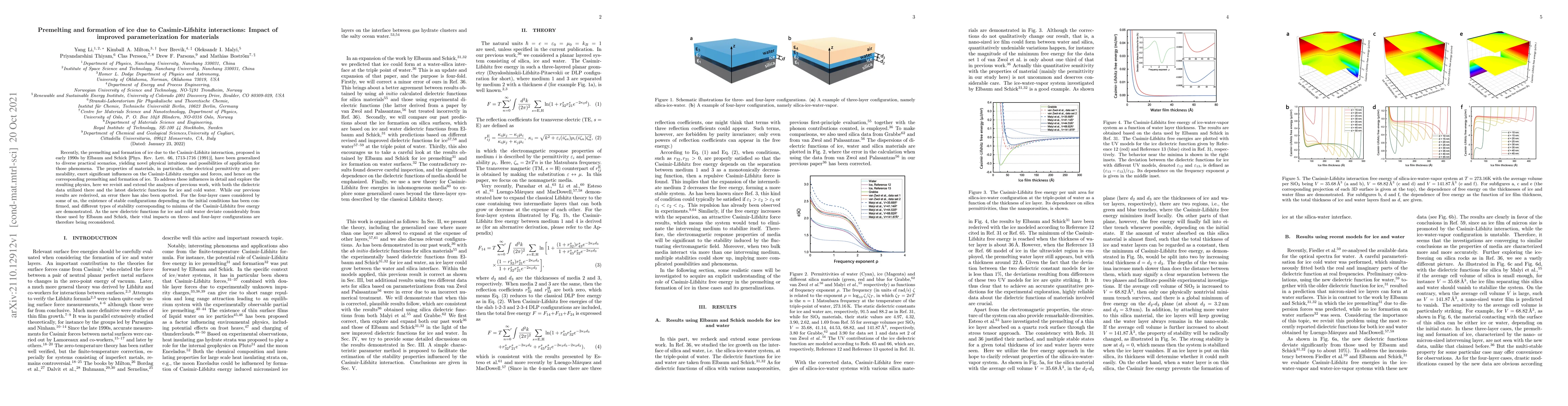 Thumbnail for Premelting and formation of ice due to Casimir-Lifshitz interactions:
  Impact of improved parameterization for materials