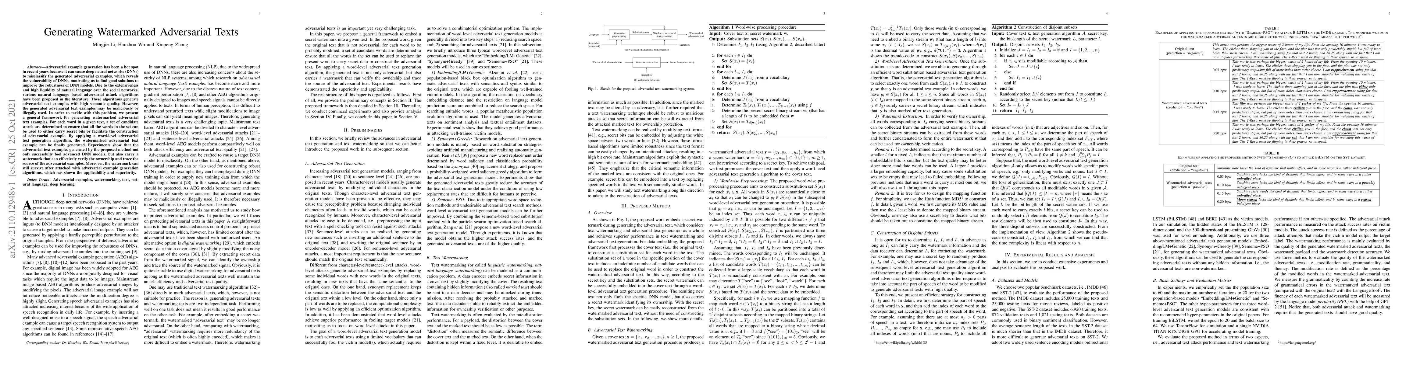 Thumbnail for Generating Watermarked Adversarial Texts