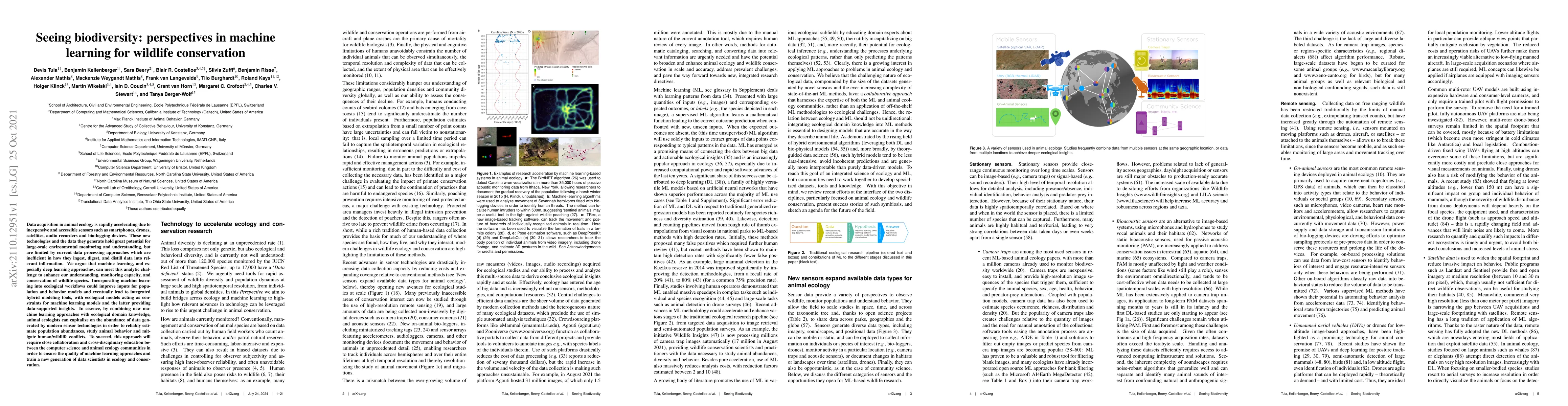Thumbnail for Seeing biodiversity: perspectives in machine learning for wildlife
  conservation