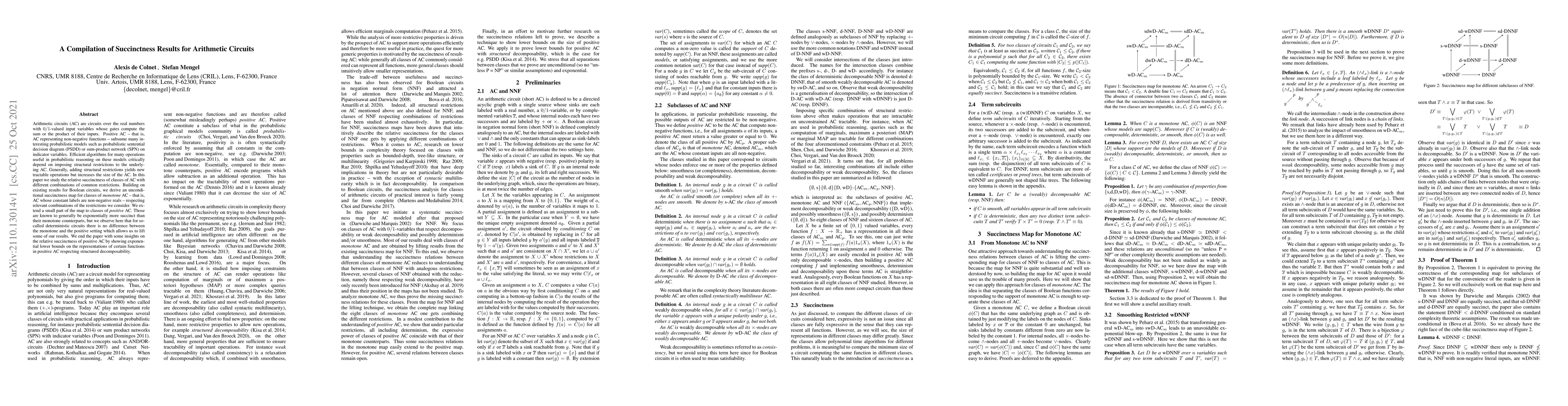 Thumbnail for A Compilation of Succinctness Results for Arithmetic Circuits