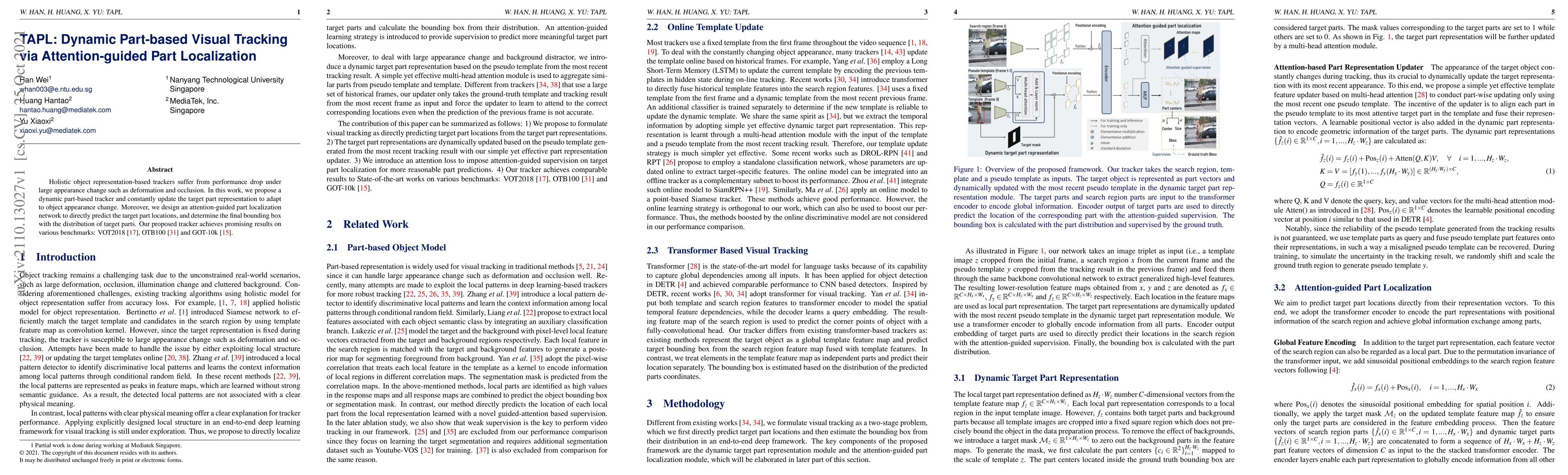 Thumbnail for TAPL: Dynamic Part-based Visual Tracking via Attention-guided Part
  Localization