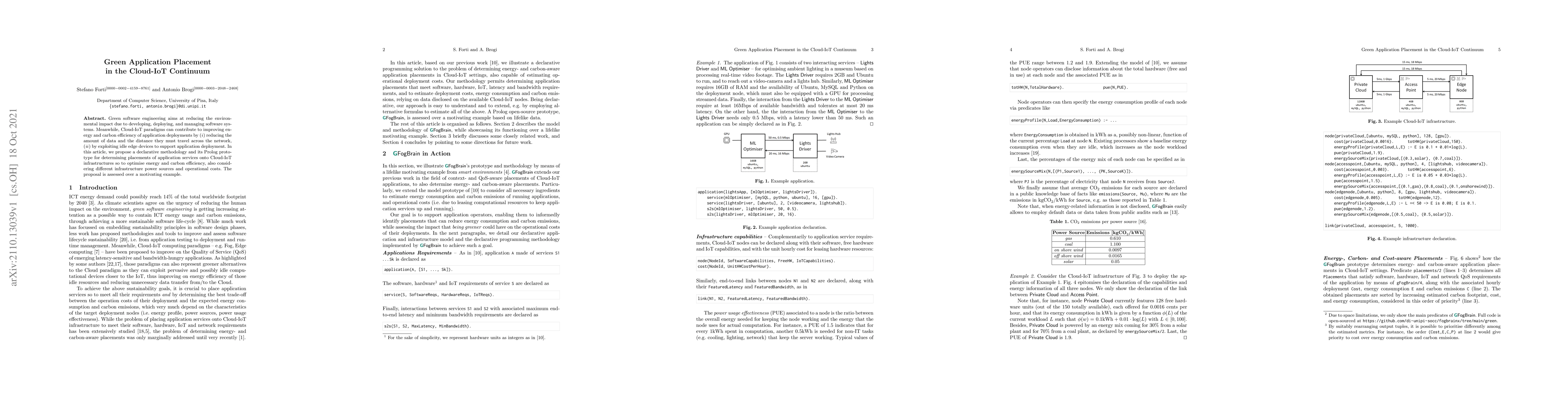 Thumbnail for Green Application Placement in the Cloud-IoT Continuum