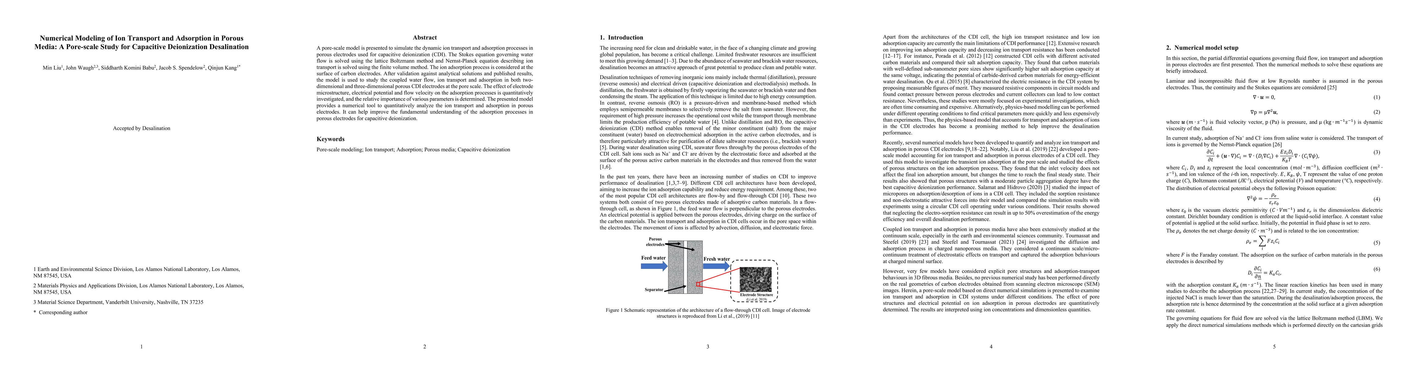 Thumbnail for Numerical Modeling of Ion Transport and Adsorption in Porous Media: A
  Two-scale Study for Capacitive Deionization Desalination