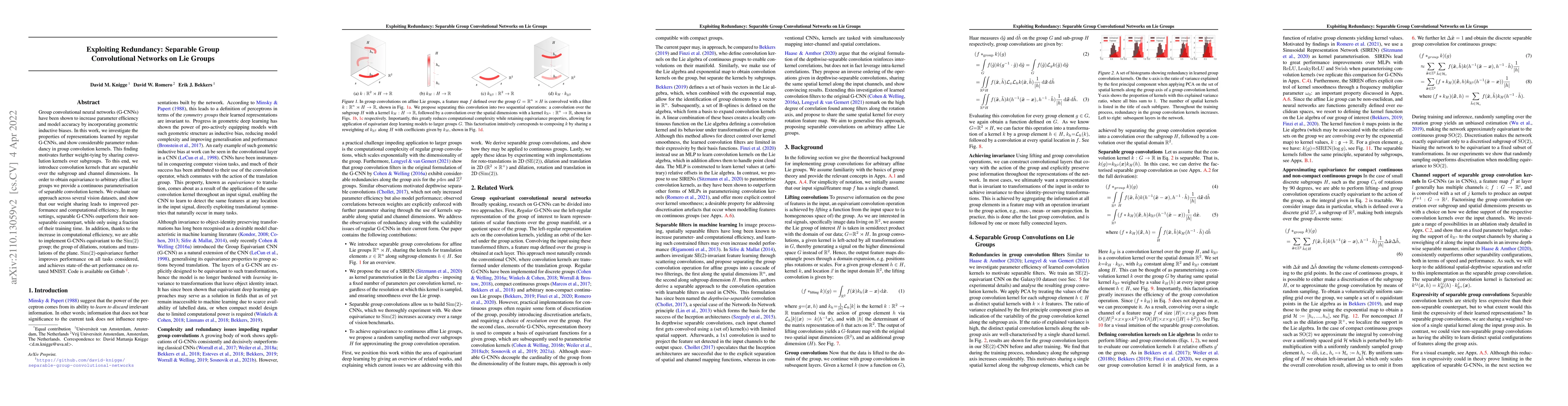 Thumbnail for Exploiting Redundancy: Separable Group Convolutional Networks on Lie
  Groups