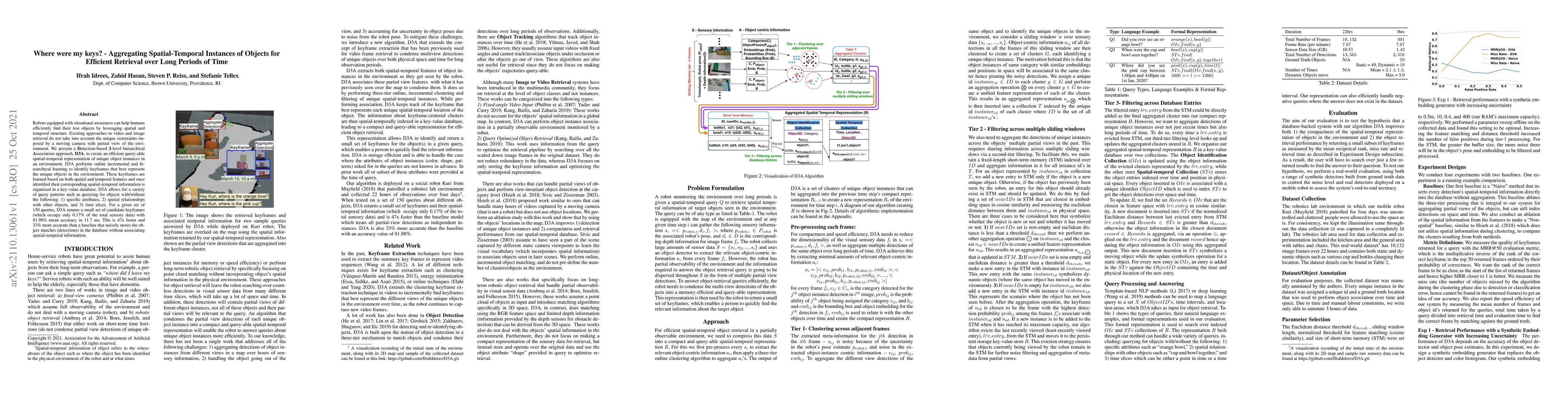 Thumbnail for Where were my keys? -- Aggregating Spatial-Temporal Instances of Objects
  for Efficient Retrieval over Long Periods of Time