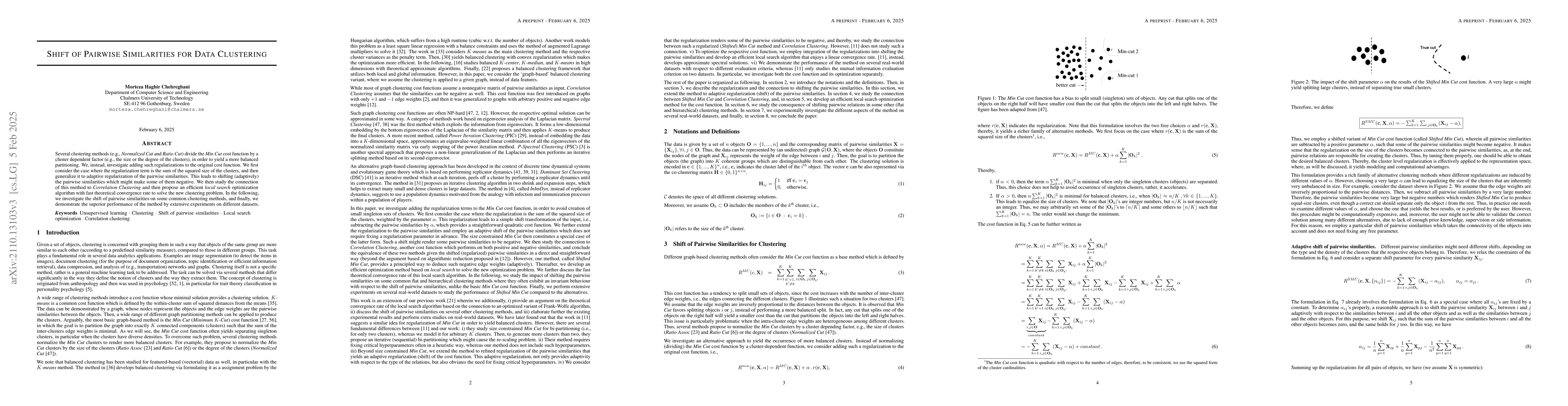 Thumbnail for Shift of Pairwise Similarities for Data Clustering