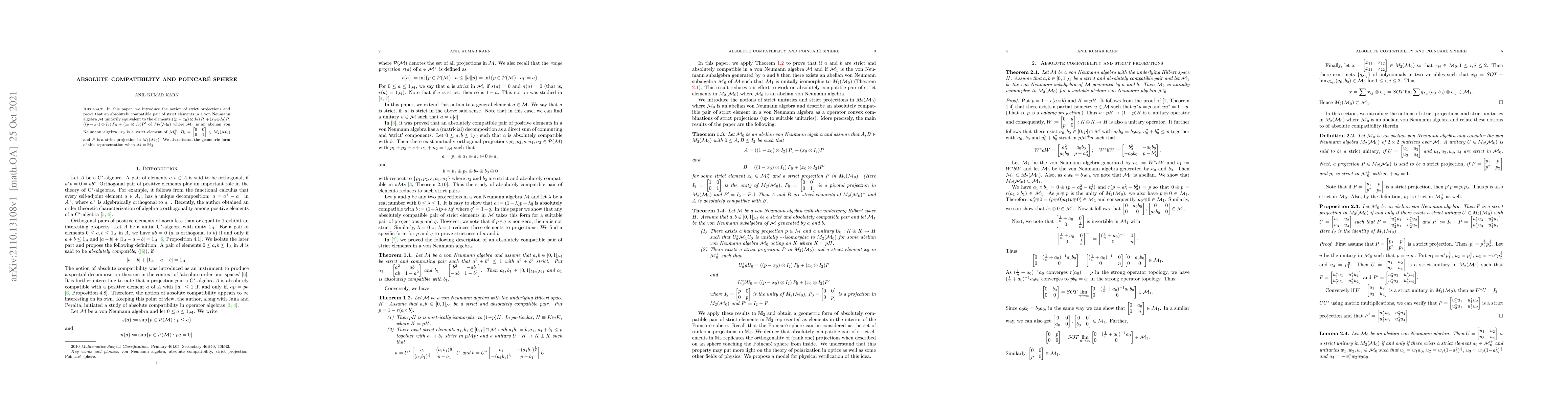 Thumbnail for Absolute compatibility and poincar\'{e} sphere