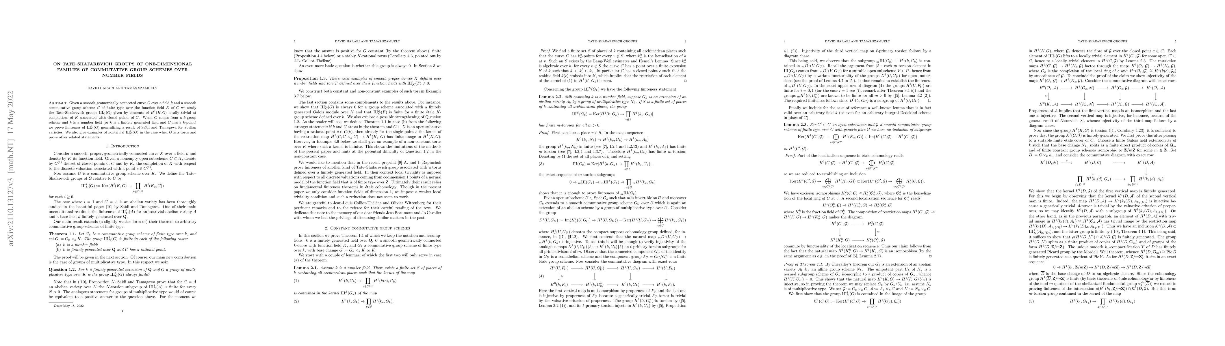 Thumbnail for On Tate--Shafarevich groups of one-dimensional families of commutative
  group schemes over number fields