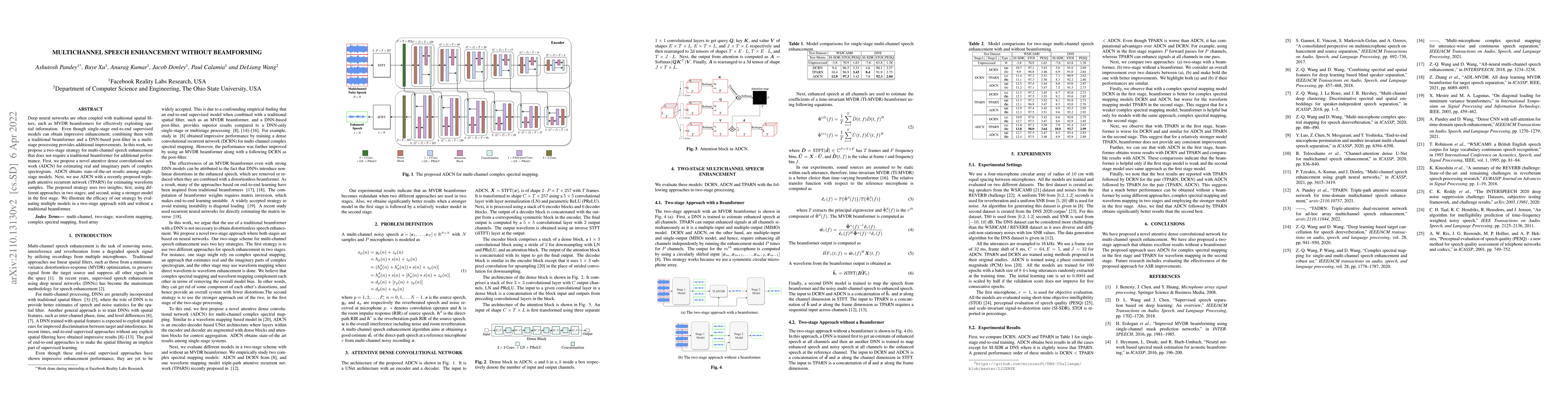 Thumbnail for Multichannel Speech Enhancement without Beamforming