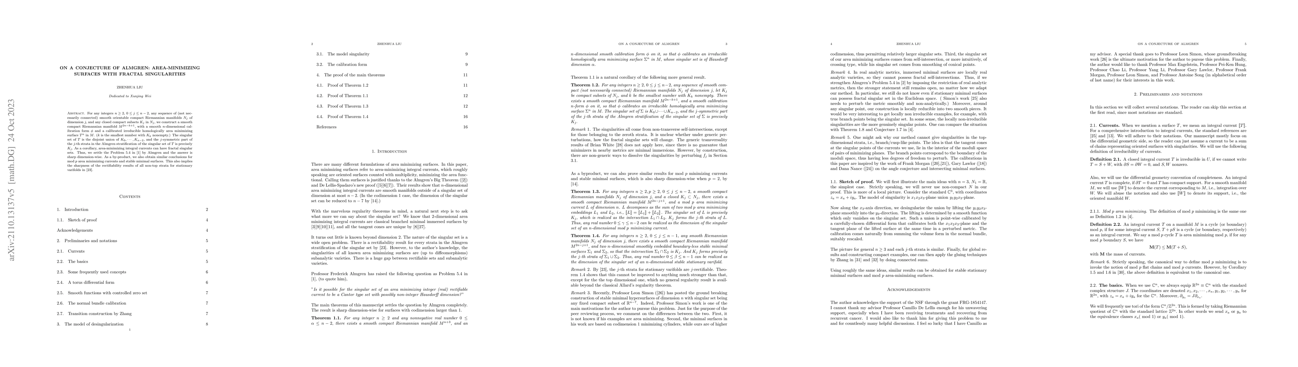 Thumbnail for On a conjecture of Almgren: area-minimizing surfaces with fractal
  singularities
