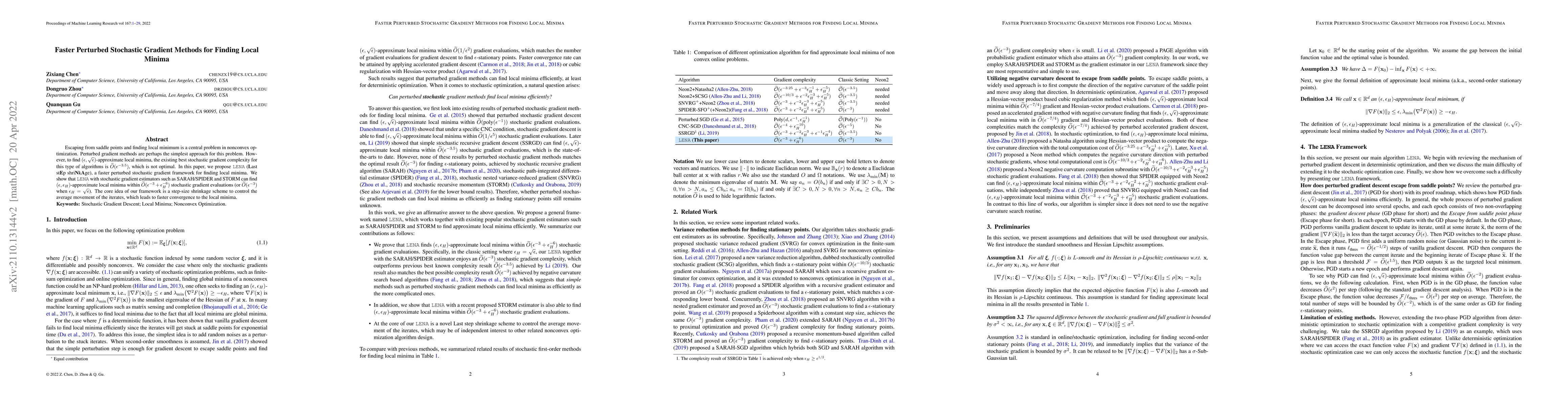 Thumbnail for Faster Perturbed Stochastic Gradient Methods for Finding Local Minima