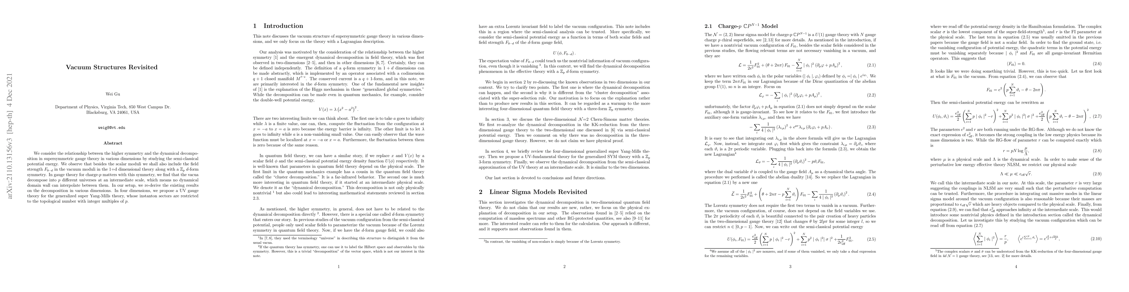 Thumbnail for Vacuum Structures Revisited