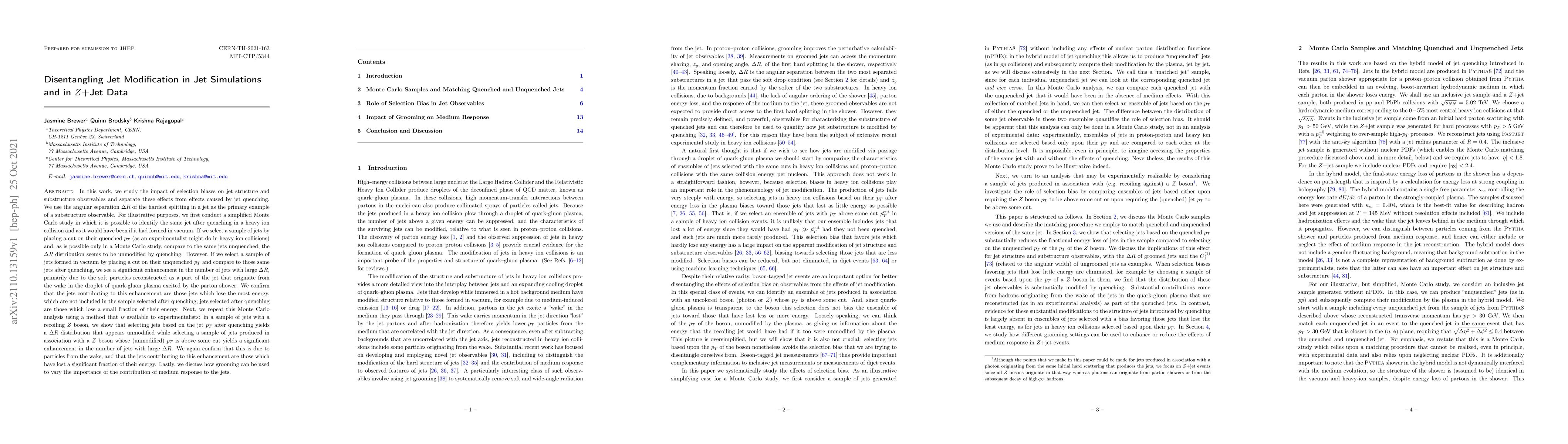 Thumbnail for Disentangling Jet Modification in Jet Simulations and in Z+Jet Data