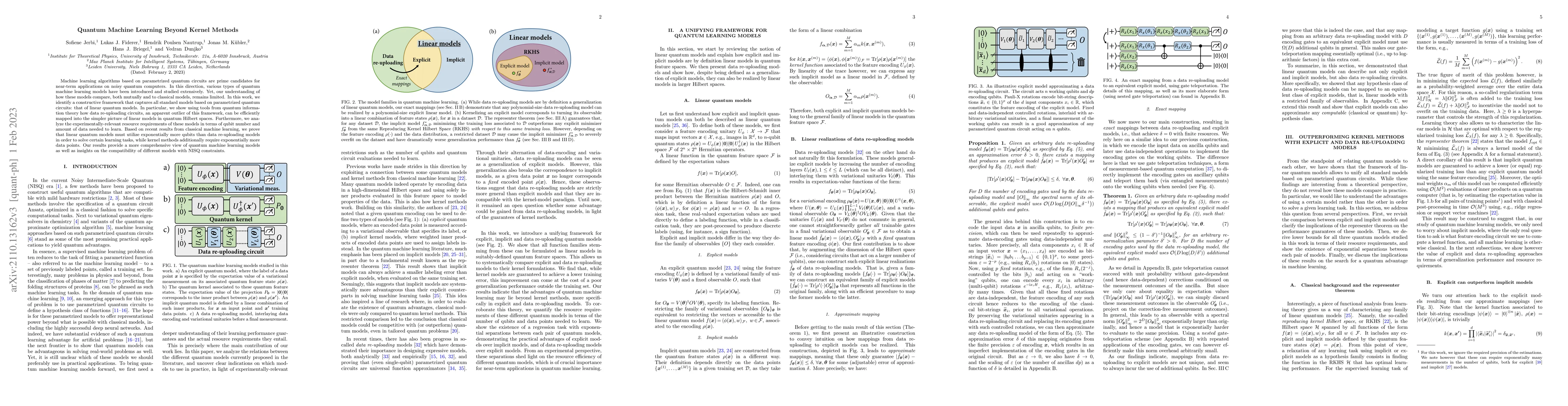 Thumbnail for Quantum machine learning beyond kernel methods