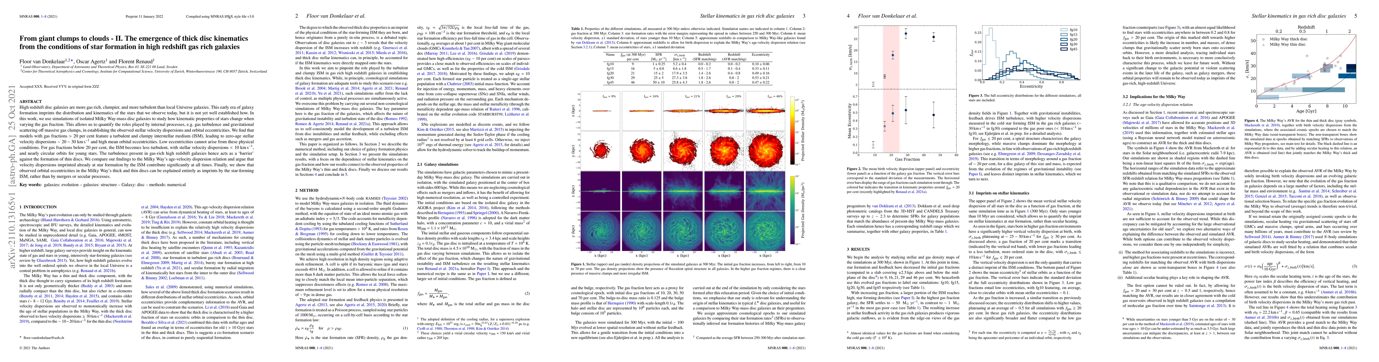 Thumbnail for From giant clumps to clouds -- II. The emergence of thick disc
  kinematics from the conditions of star formation in high redshift gas rich
  galaxies