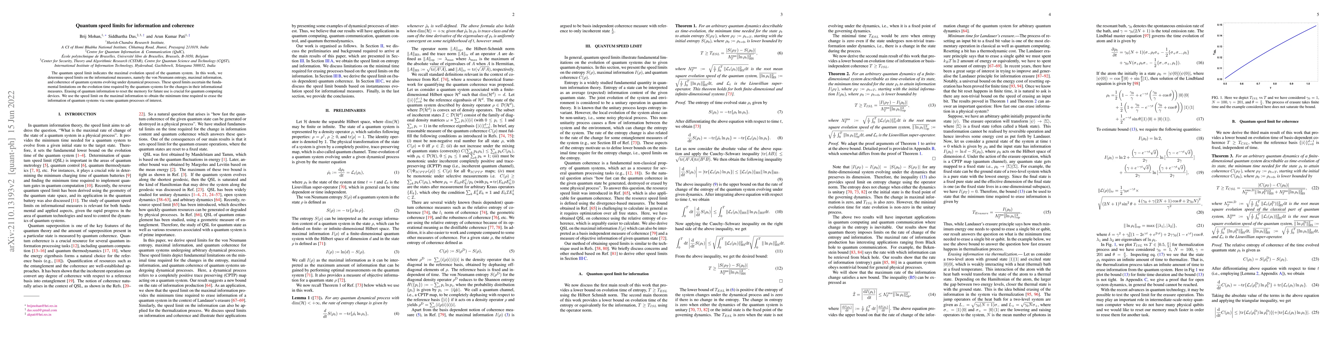 Thumbnail for Quantum speed limits for information and coherence