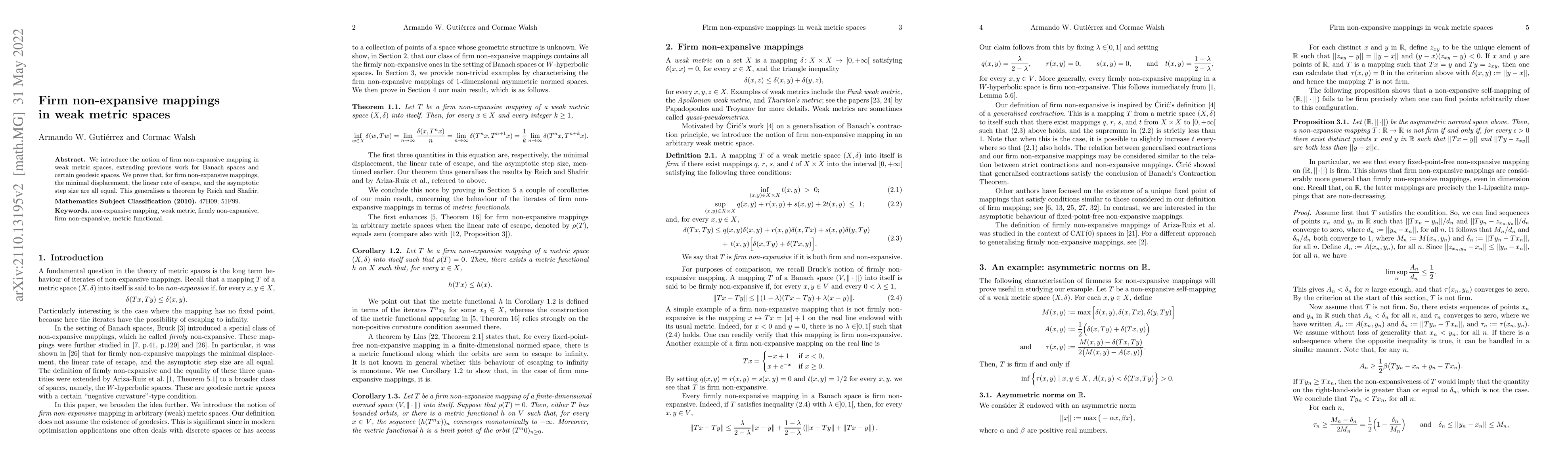 Thumbnail for Firm non-expansive mappings in weak metric spaces