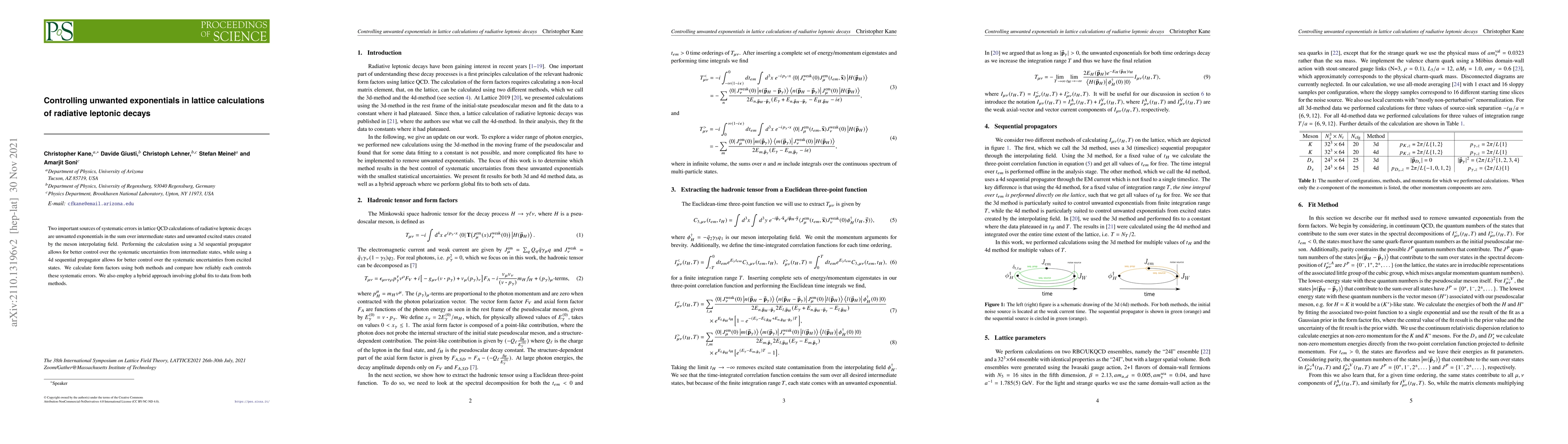 Thumbnail for Controlling unwanted exponentials in lattice calculations of radiative
  leptonic decays