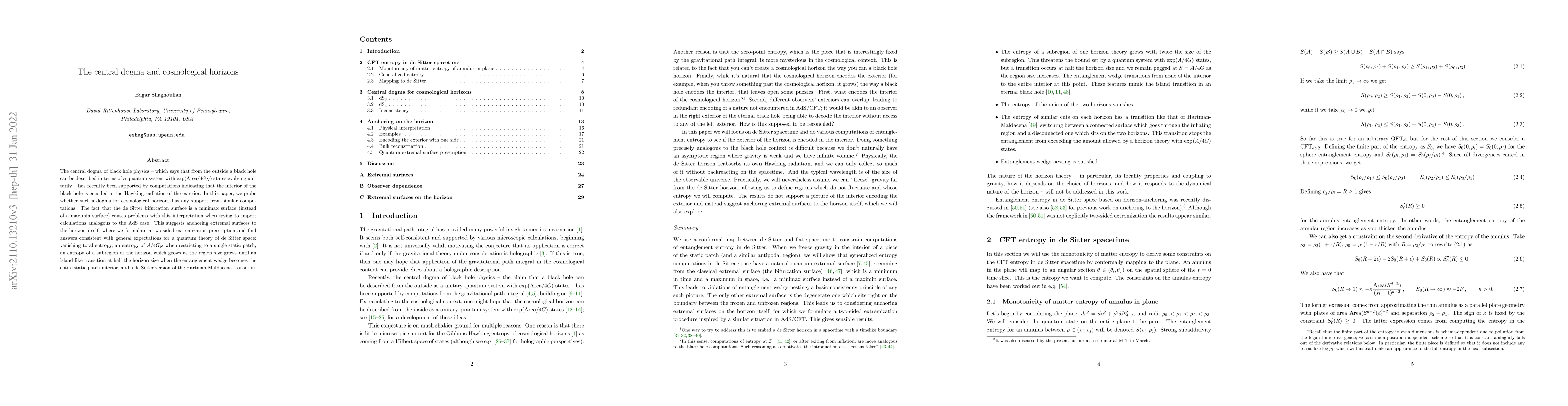Thumbnail for The central dogma and cosmological horizons