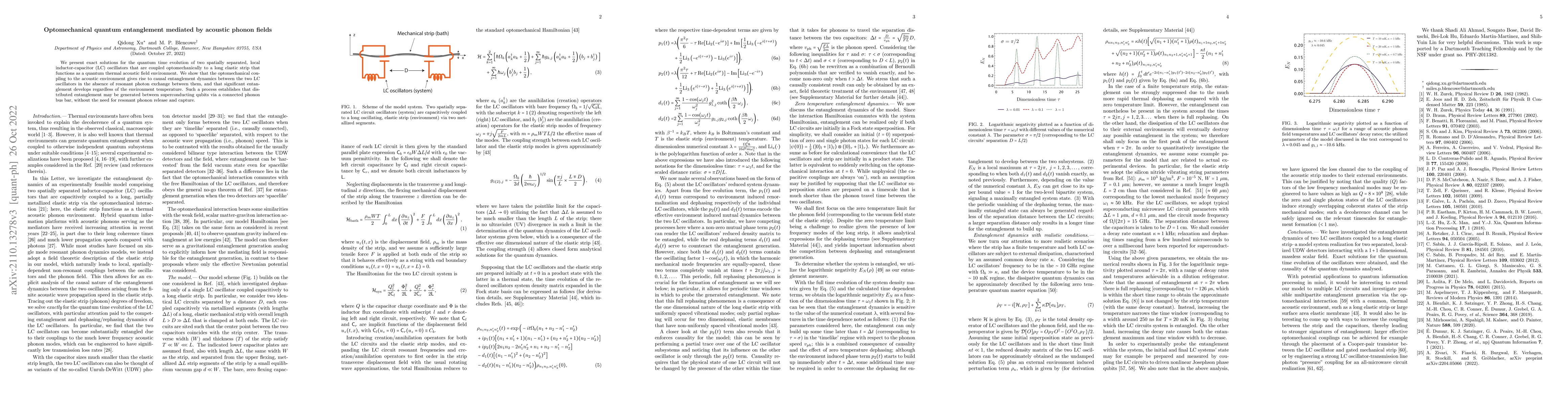 Thumbnail for Optomechanical quantum entanglement mediated by acoustic phonon fields