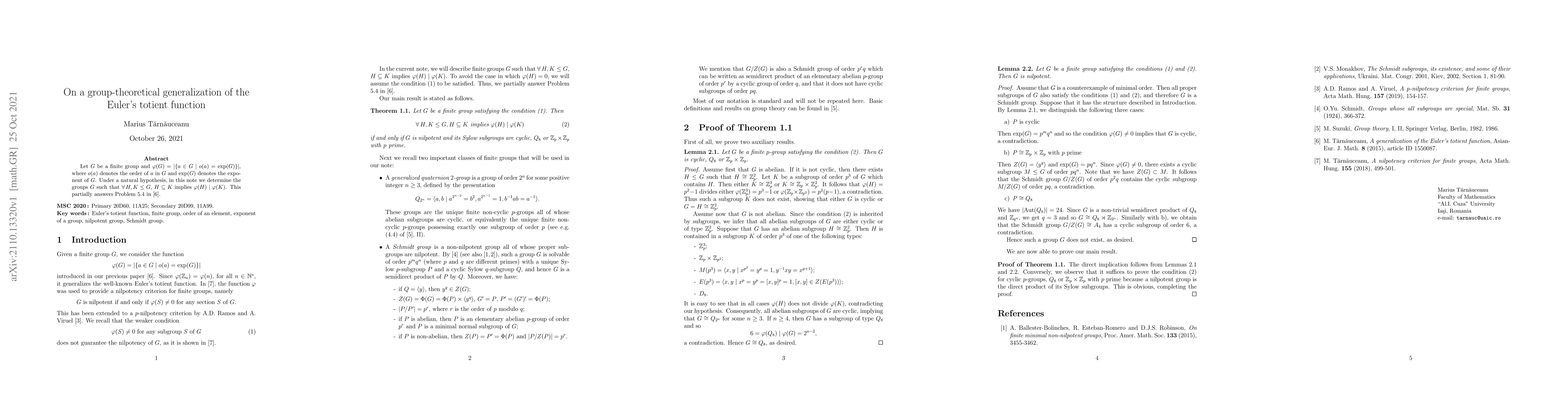 Thumbnail for On a group-theoretical generalization of the Euler's totient function