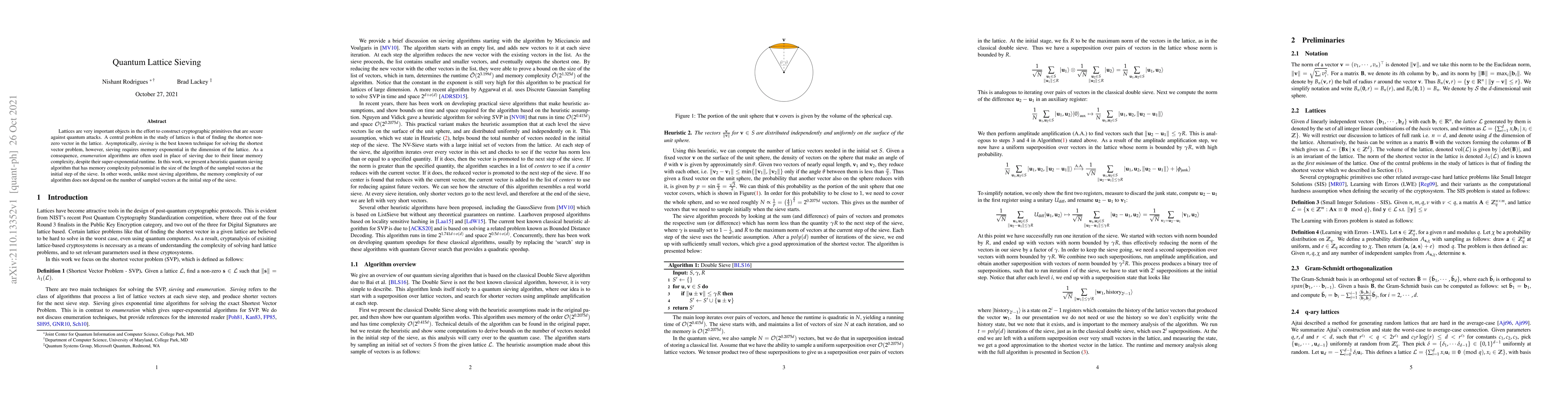 Thumbnail for Quantum Lattice Sieving