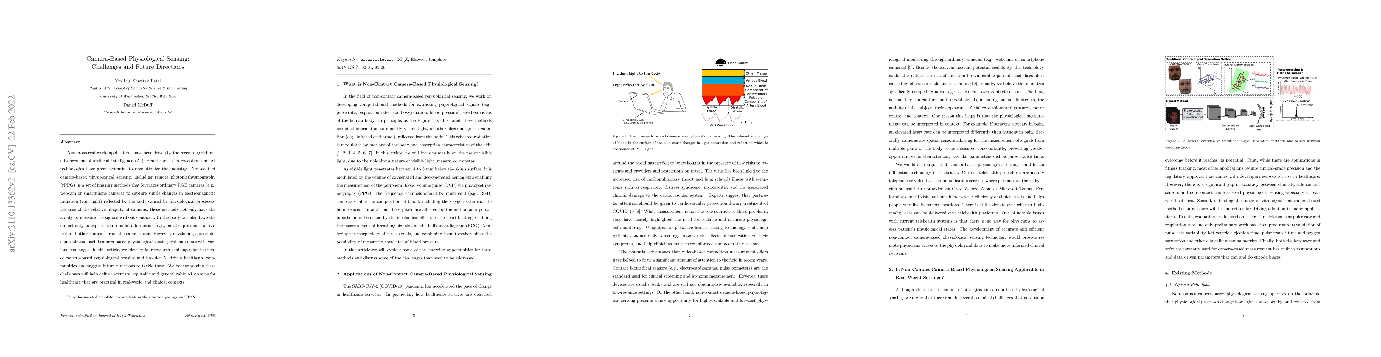 Thumbnail for RGB Camera-based Physiological Sensing: Challenges and Future Directions