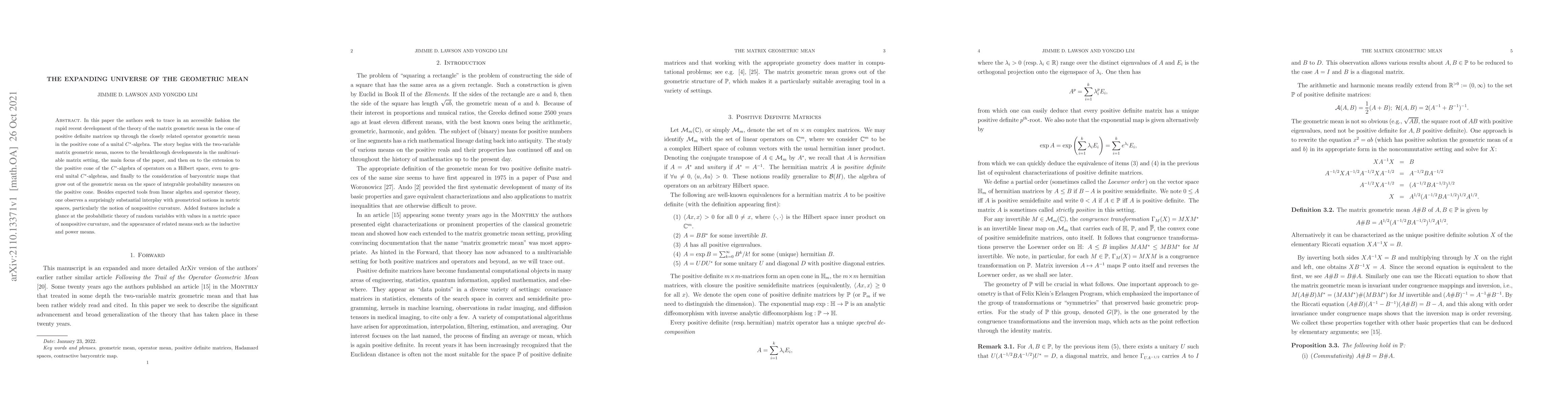 Thumbnail for The Expanding Universe of the Geometric Mean