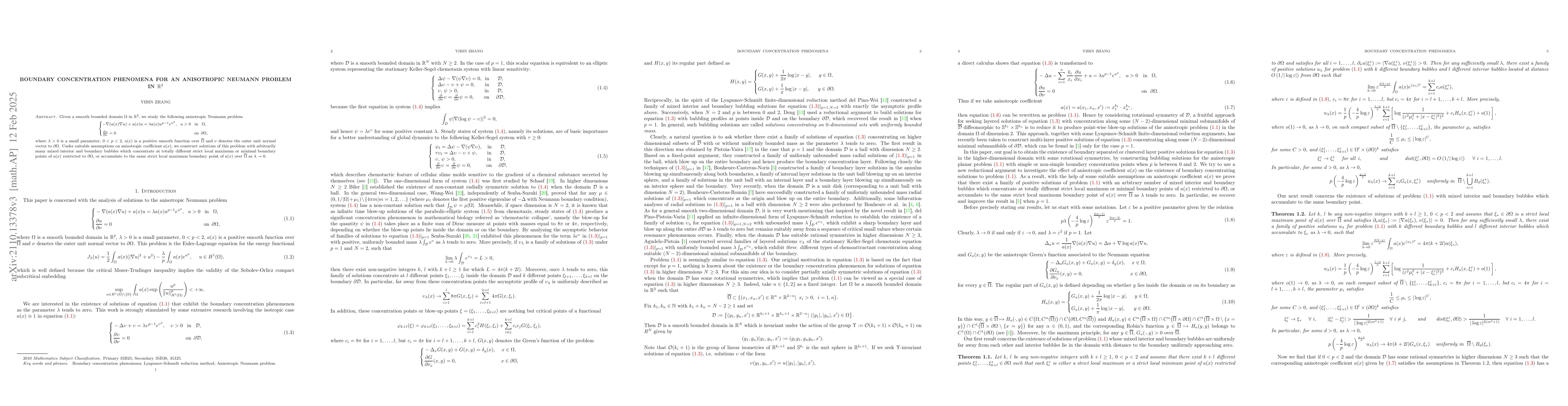 Thumbnail for Boundary concentration phenomena for an anisotropic Neumann problem in
  $\mathbb{R}^2$