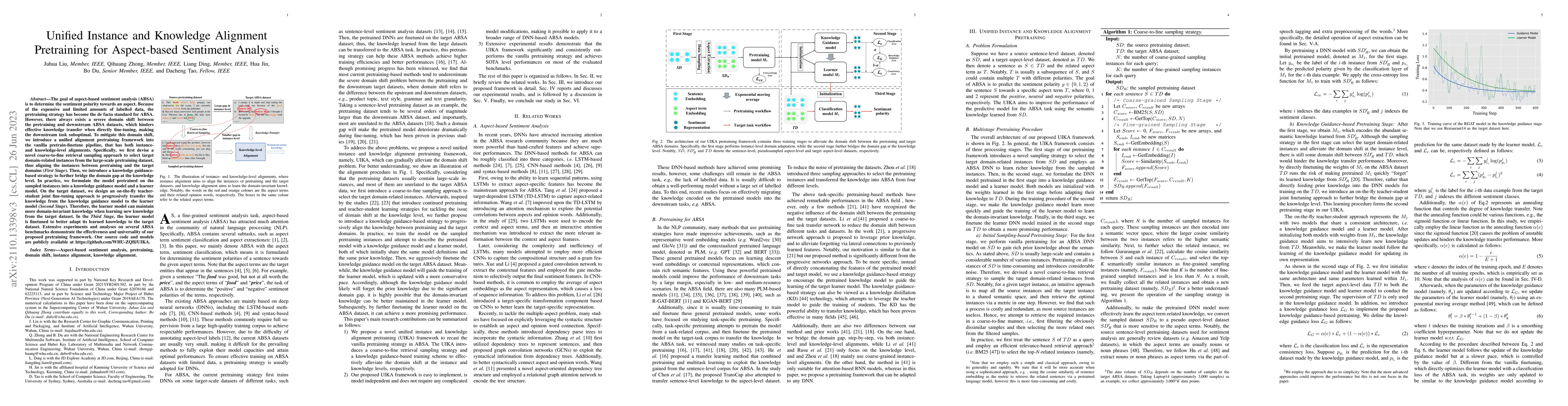 Thumbnail for Unified Instance and Knowledge Alignment Pretraining for Aspect-based
  Sentiment Analysis