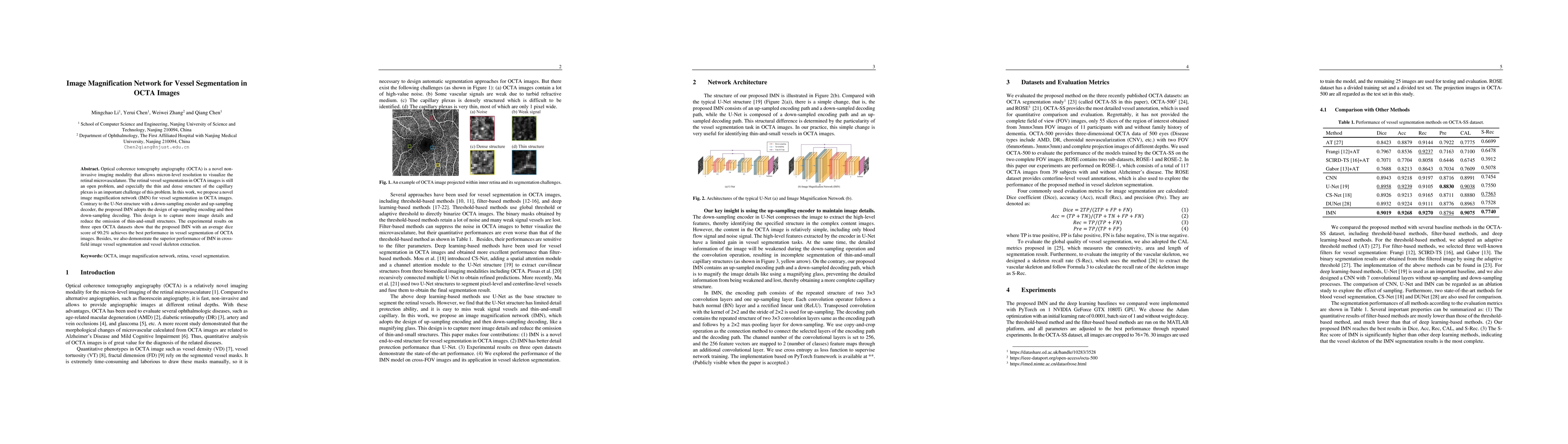 Thumbnail for Image Magnification Network for Vessel Segmentation in OCTA Images