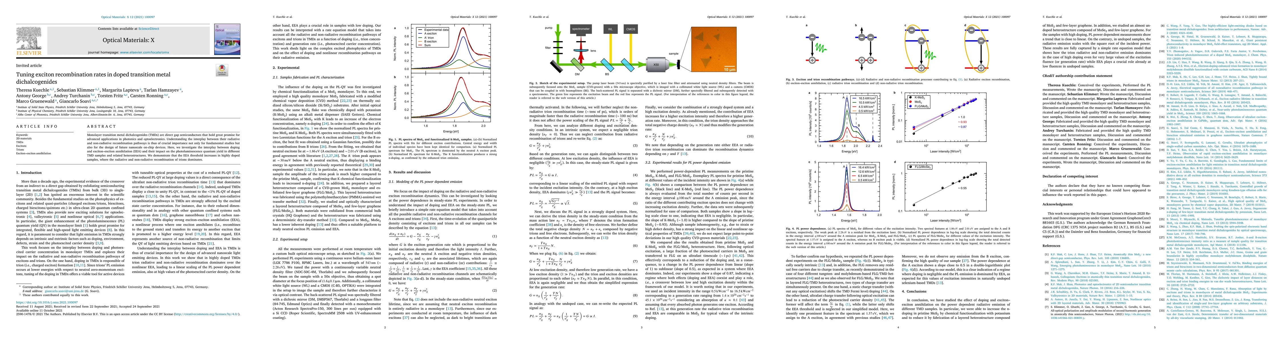 Thumbnail for Tuning exciton recombination rates in doped transition
  metaldichalcogenides