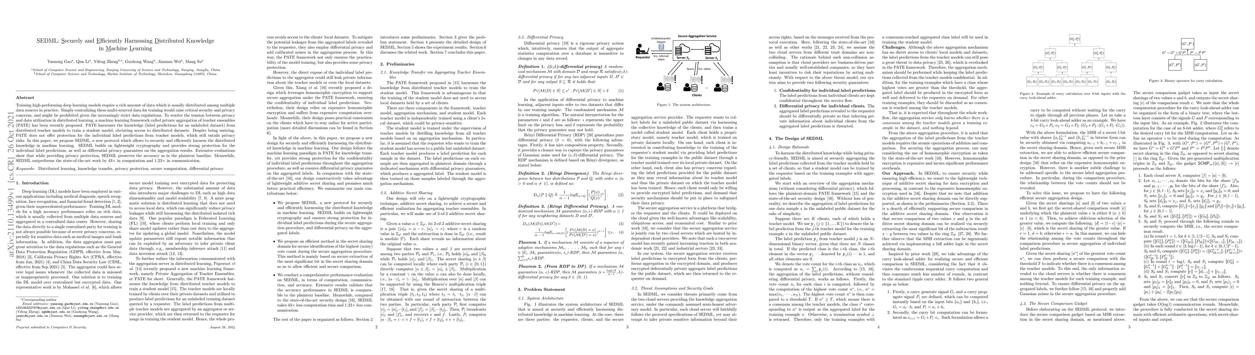 Thumbnail for SEDML: Securely and Efficiently Harnessing Distributed Knowledge in
  Machine Learning