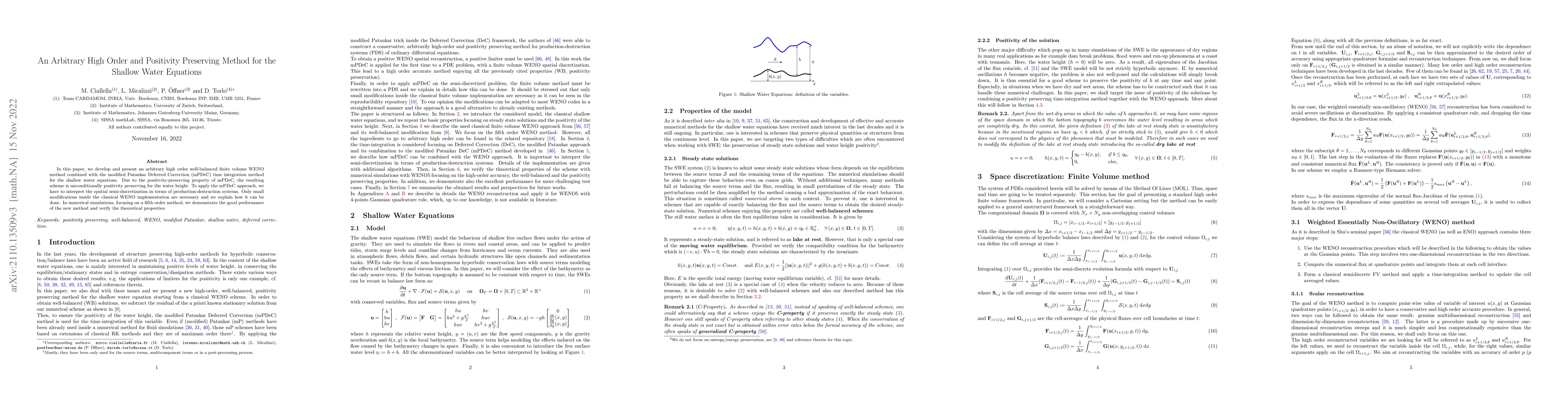 Thumbnail for An Arbitrary High Order and Positivity Preserving Method for the Shallow
  Water Equations