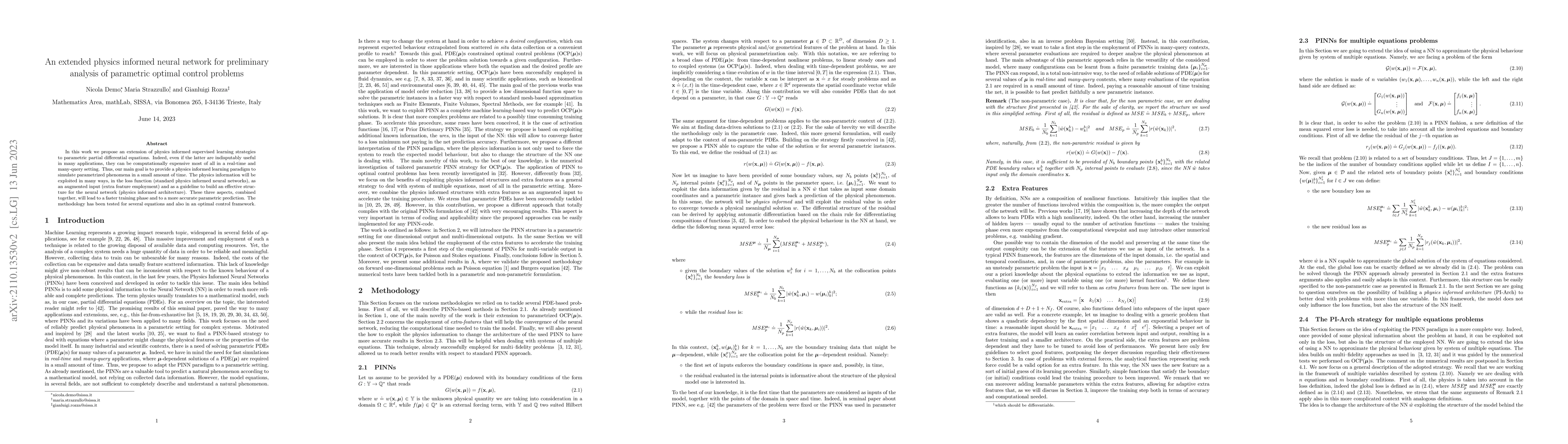 Thumbnail for An extended physics informed neural network for preliminary analysis of
  parametric optimal control problems