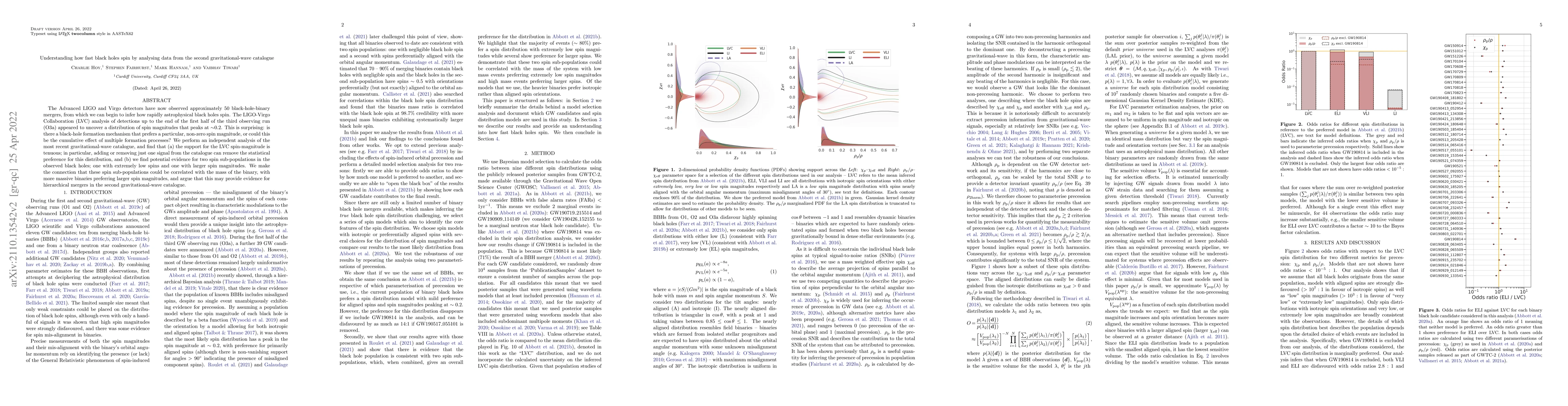 Thumbnail for Understanding how fast black holes spin by analysing data from the
  second gravitational-wave catalogue