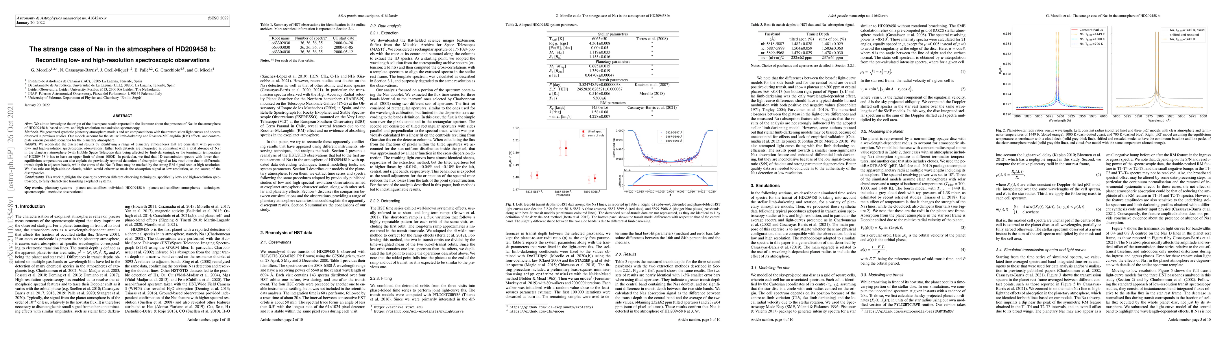 Thumbnail for The strange case of Na I in the atmosphere of HD209458 b: Reconciling
  low- and high-resolution spectroscopic observations G