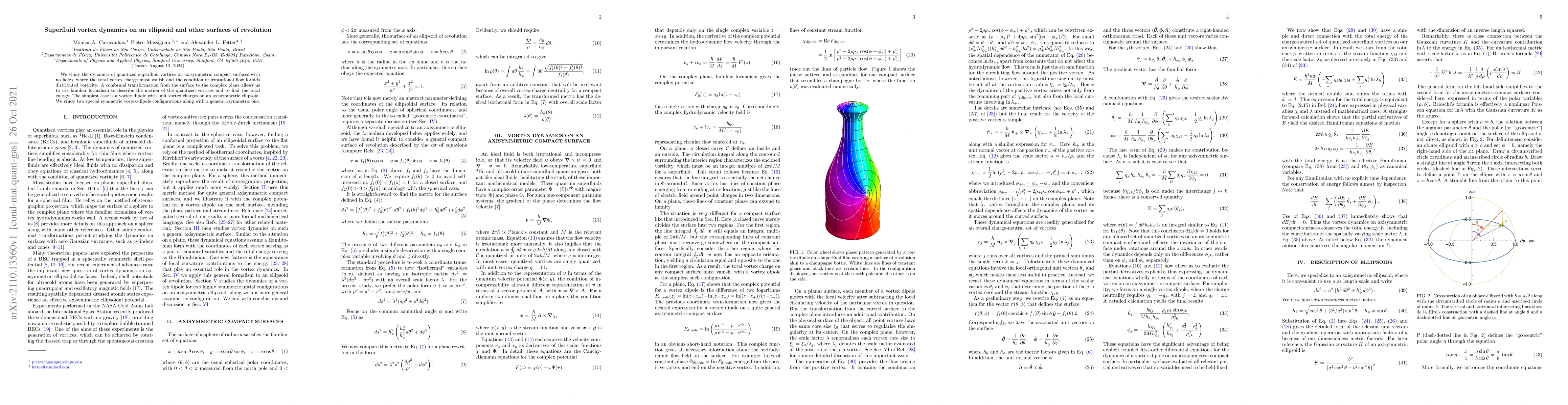 Thumbnail for Superfluid vortex dynamics on an ellipsoid and other surfaces of
  revolution