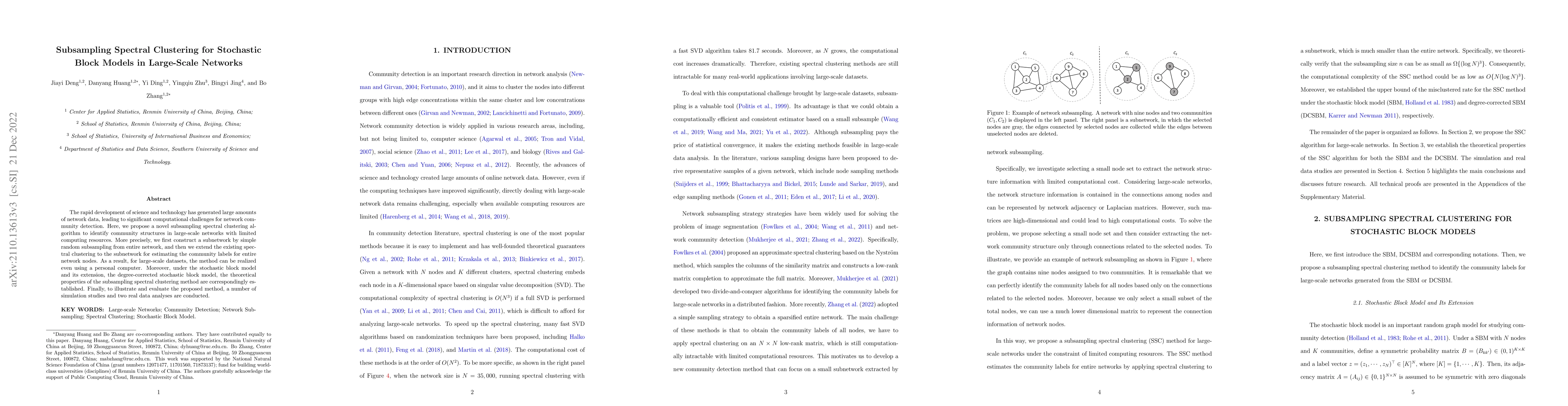Thumbnail for Subsampling Spectral Clustering for Large-Scale Social Networks