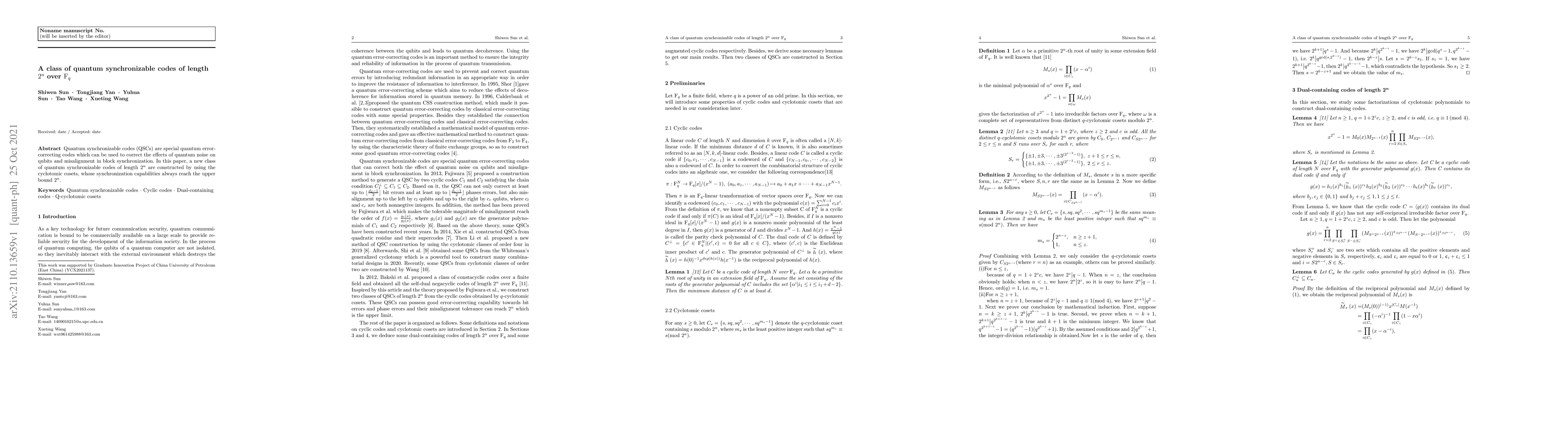 Thumbnail for A class of quantum synchronizable codes of length $2^n$ over ${\rm F}_q$