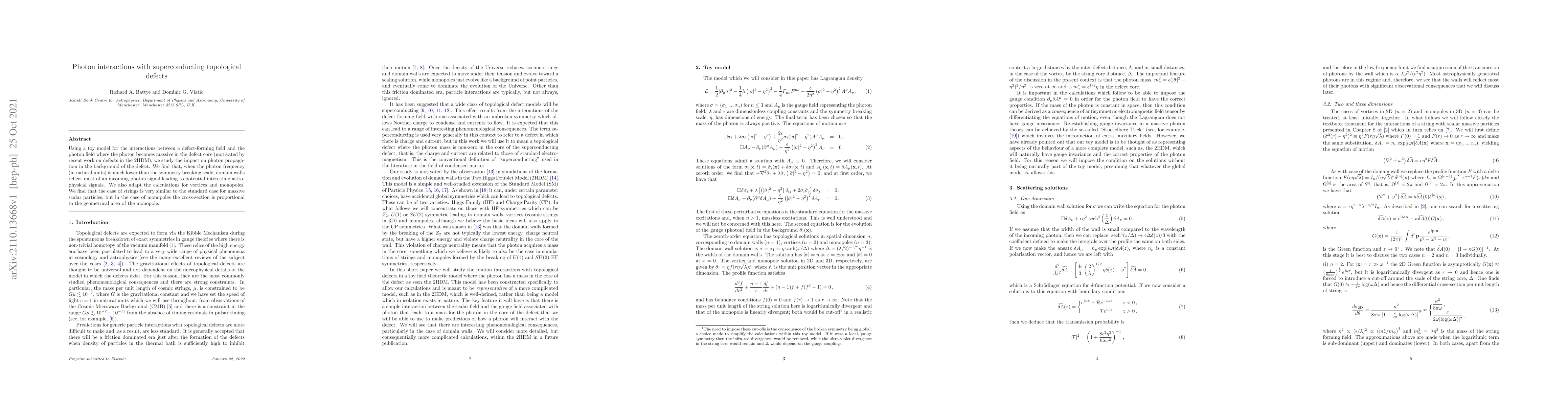Thumbnail for Photon interactions with superconducting topological defects
